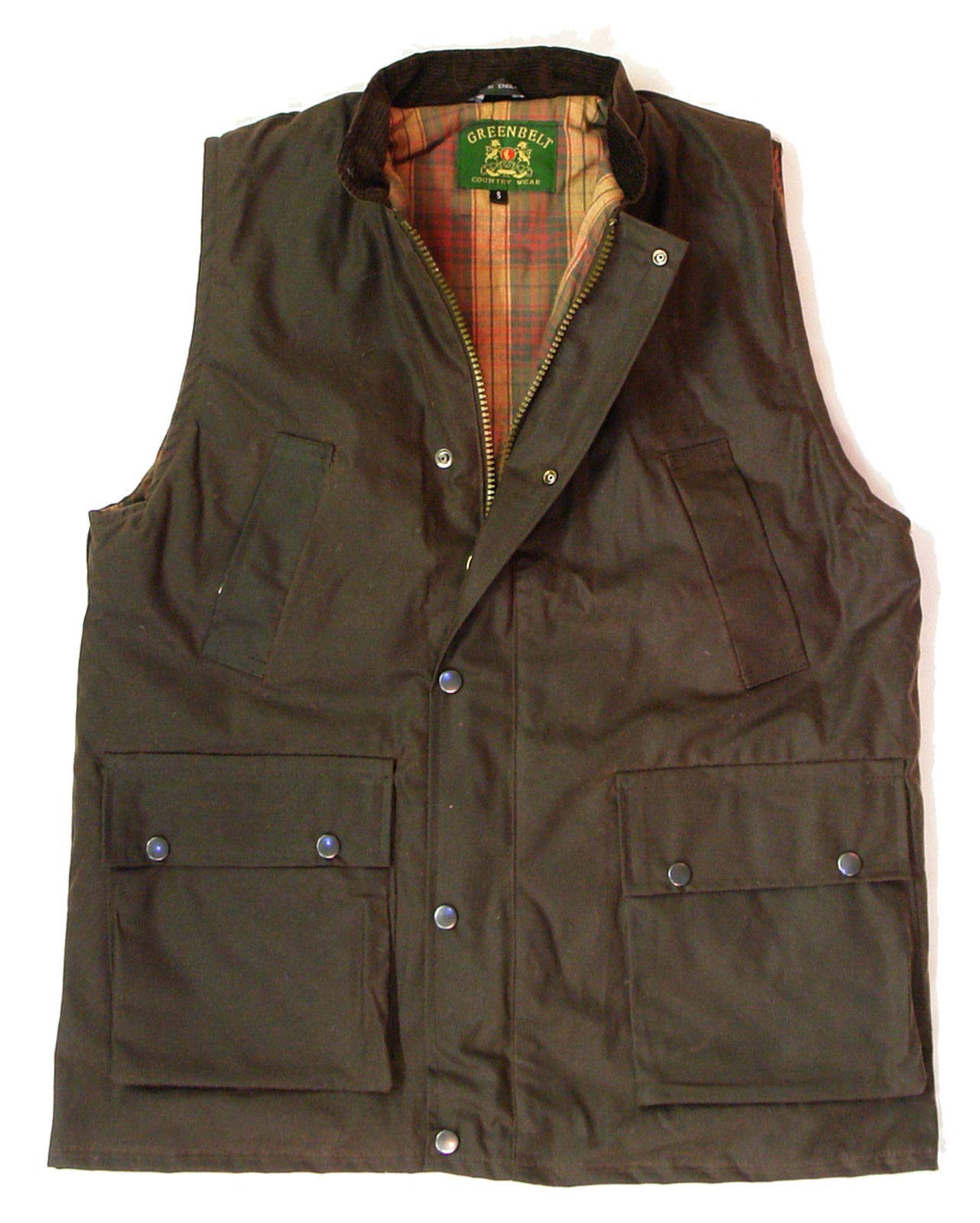 Countrywear By Wholesale Workwear New Mens Wax Gilet Outdoor Bodywarmer Oiled Waistcoat Jacket Fishing Hunting Shooting Farming Olive Green & Brown Sizes S-3XL