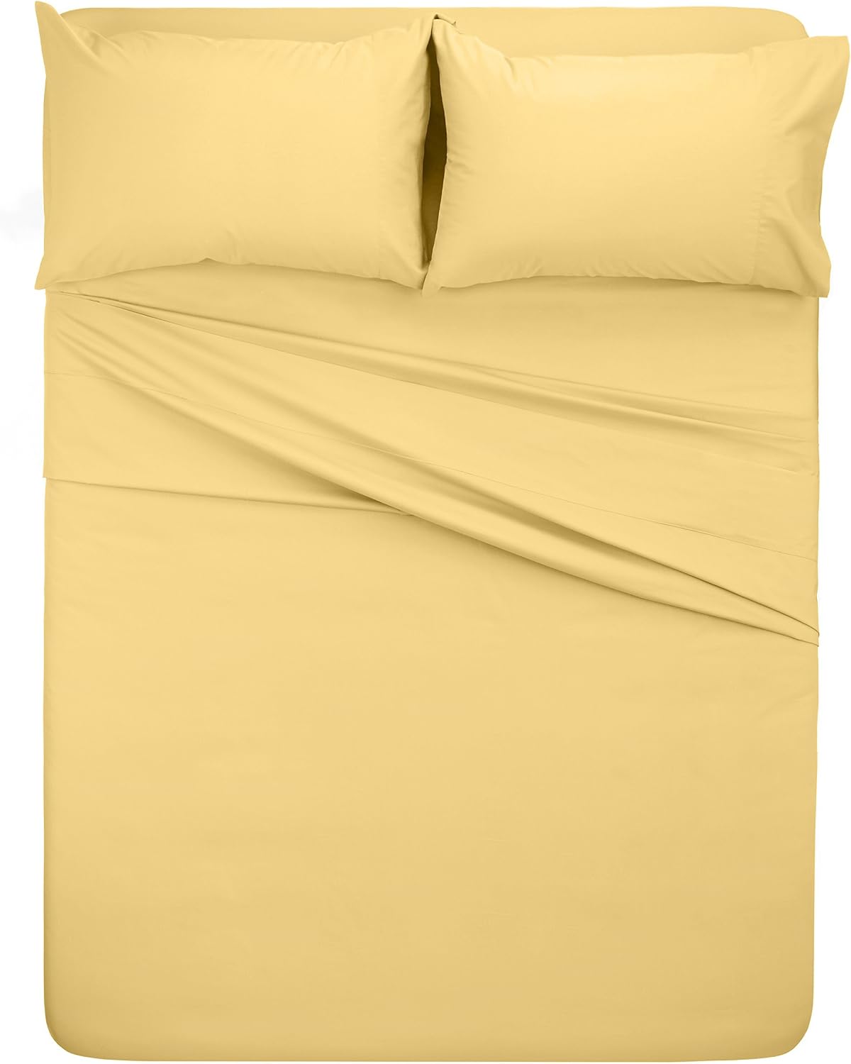 Amazon Brand – Pinzon 300 Thread Count Percale Cotton Sheet Set - King, Straw