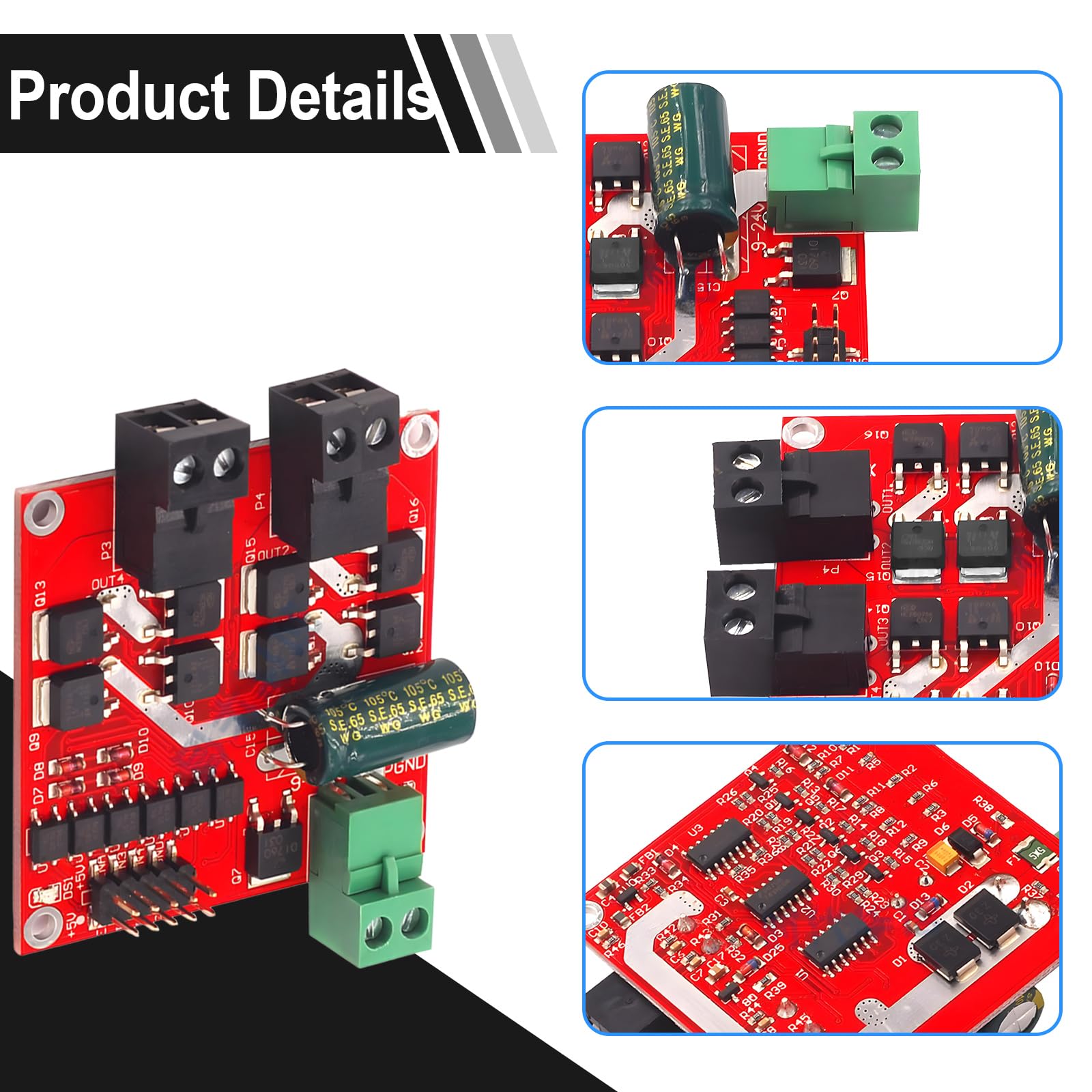 9V-30V 60A DC Motor Driver Module – Dual Channel PWM, High Integration, 60kHz Switching, With Heat Sink For Replacement Projects