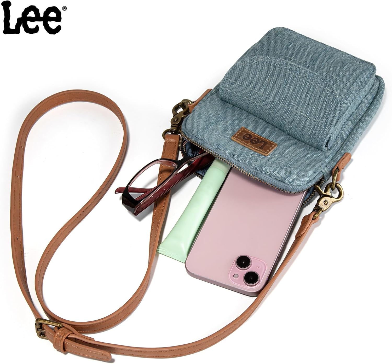 Montana West x Lee Small Crossbody Bags for Women, Denim Phone Purse & Travel Wallet with Card Slots Shoulder Bag