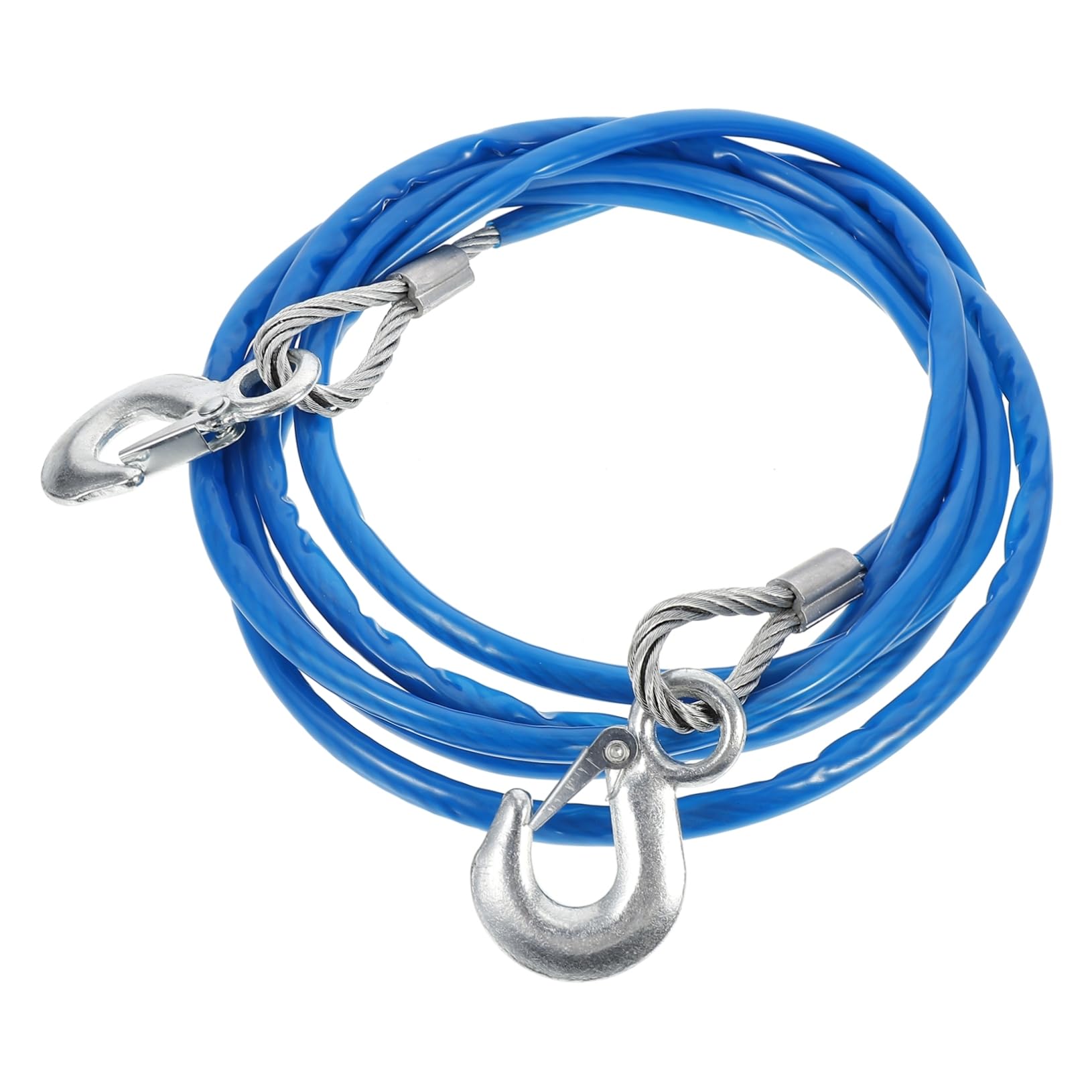 ETHZZLE Heavy Duty Vehicle Tow Strap Towing Rope with Safety Hooks Durable and Abrasion Resistant for Stump Removal and Emergency Compact and Portable Design