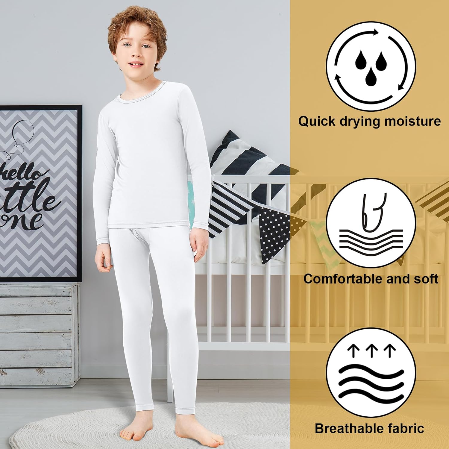 Silkfly Boys Thermal Underwear Set Base Layer Fleece Lined Underwear for Kids Shirt and Pants for Boys Winter - Image 5