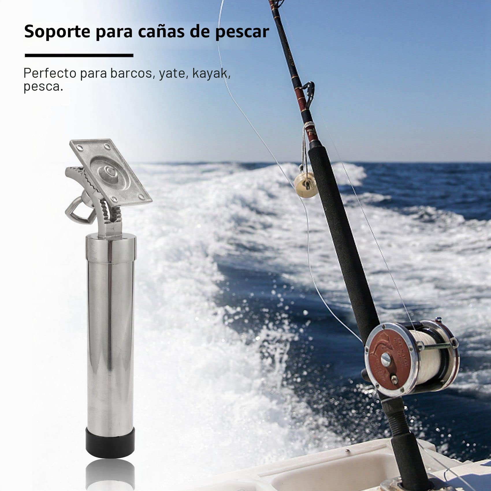 Jevina Soporte ajustable para cañas de pescar para , color plateado
