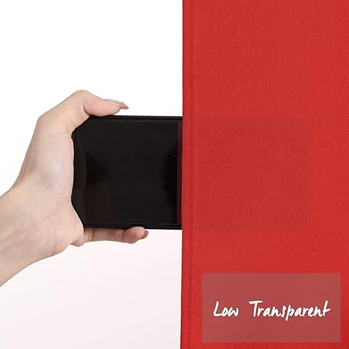 Miniatura 5 de MoKoHouse Telón de fondo rojo de 10 x 8 pies para fiestas, cortina de fondo rojo grueso para fiestas de Navidad y cumpleaños, 2 paneles de 5 x 8 pies