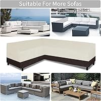 Vista 5 de Easy-Going Funda de sofá modular en forma de L para patio, funda impermeable para exteriores, funda resistente para muebles de jardín con marrón
