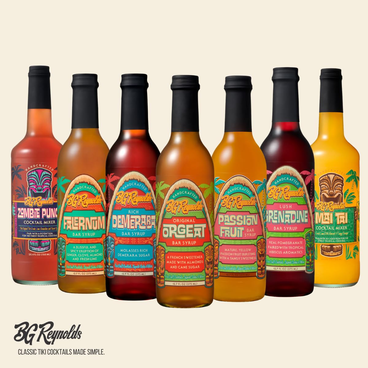 BG Reynolds Natural Tiki Cocktail Cane Syrup, Rich Demerara, 375 ml