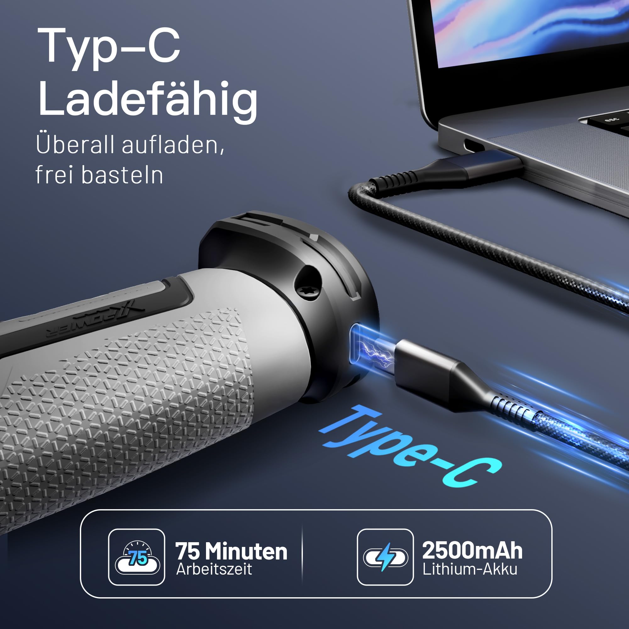 EZARC Akku Heißklebepistole - 15s Aufheizzeit Mit 50 Klebestiften