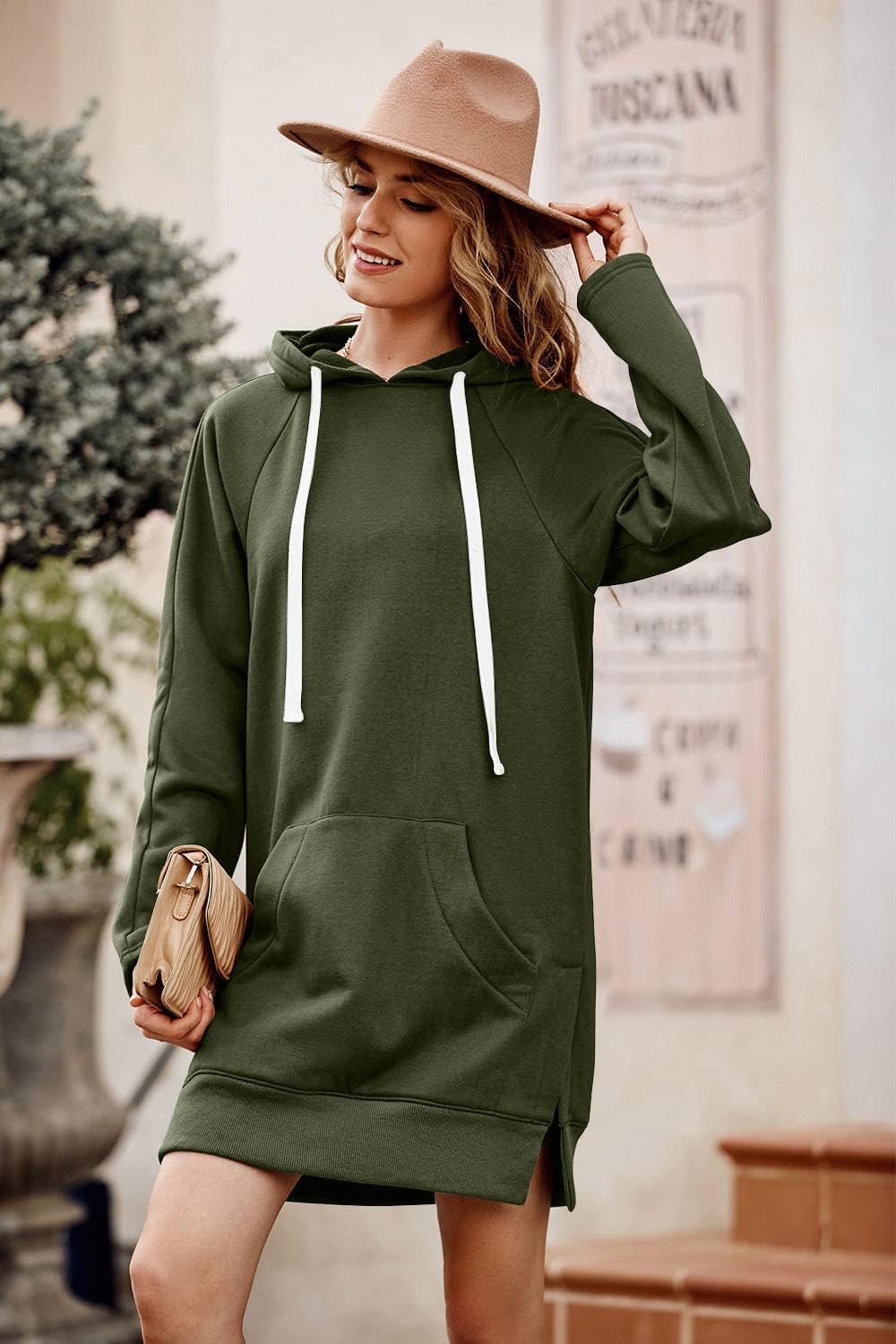 PRETTYGARDEN Sweatshirt for Women 2026 Fall Oversized Pullover Long Sleeve Casual Hoodie Dress Kangaroo Pocket Winter Clothes - Image 4