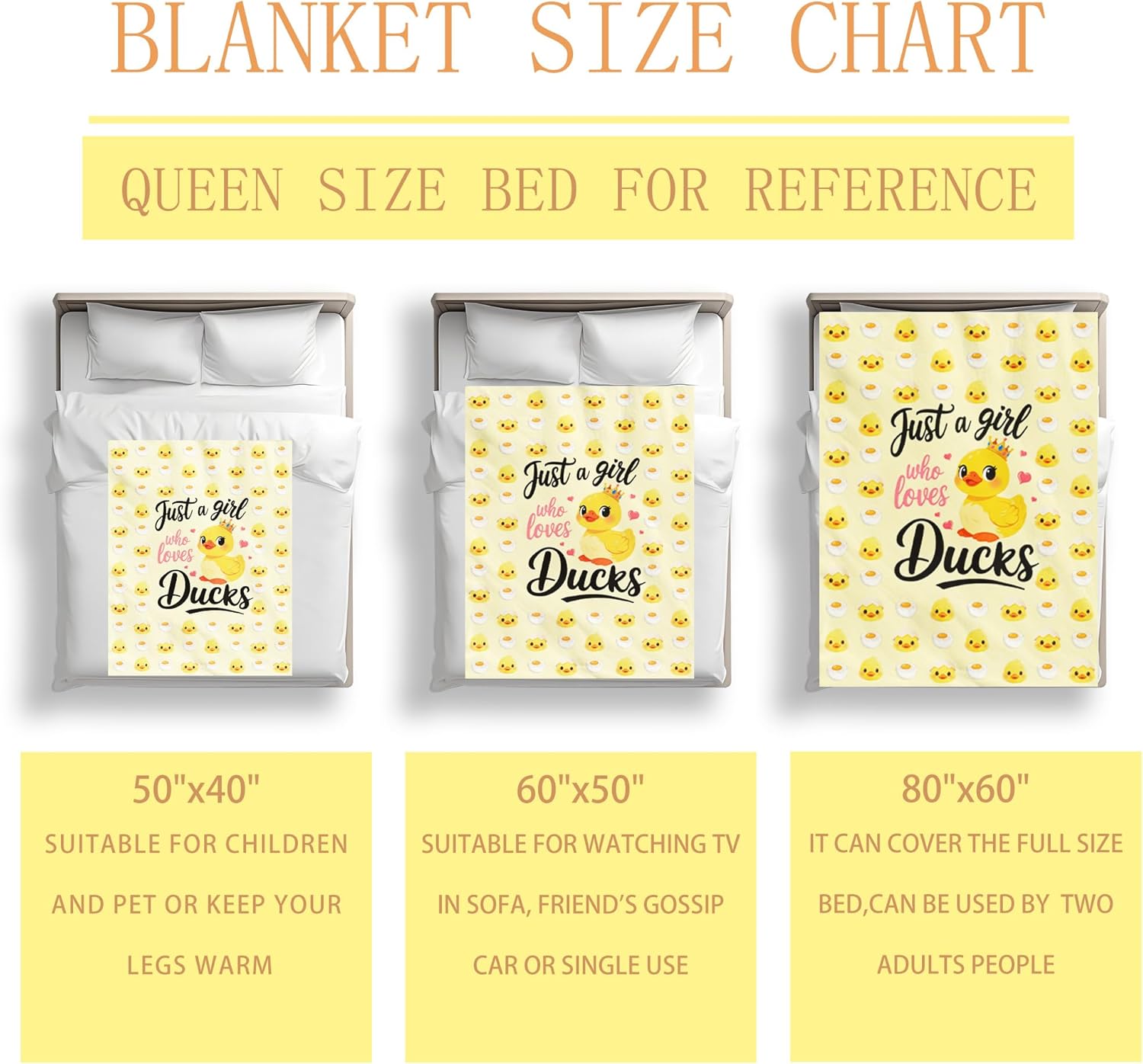 Duck Blanket Gifts for Duck Lovers Soft Flannel Ducks Throw Blanket Room Decor Merch Stuff for Girl Women 50"X40" - Image 7