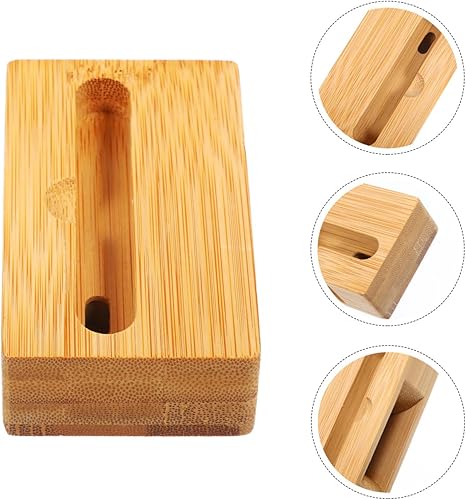 Vista 8 de HOMSFOU Amplificador de sonido para teléfono y soporte universal para teléfono de 3.93 x 2.36 x 4.72 pulgadas, base de altavoz de madera