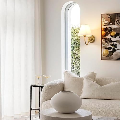 Miniatura 3 de Vintage Curved Arm Fabric Wall Sconce with Linen Cloth Shade, Hardwired Indoor Single Sconce Light Wall Mounted Lamp for Bedroom Living Room Stairs