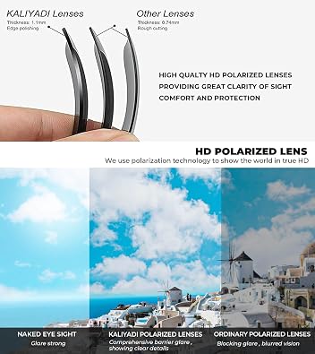 KALIYADI Polarized Sunglasses for Men and Women Matte Finish Sun glasses Color Mirror Lens UV Blocking (3 Pack)