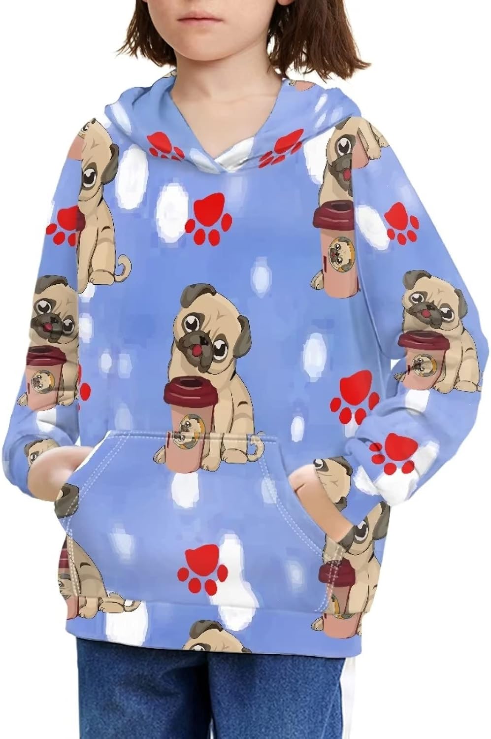 COEQINE Kids Hoodie with Pockets Pullover Novelty Hooded Sweatshirt Long Sleeve Hoodies,Size S-XL