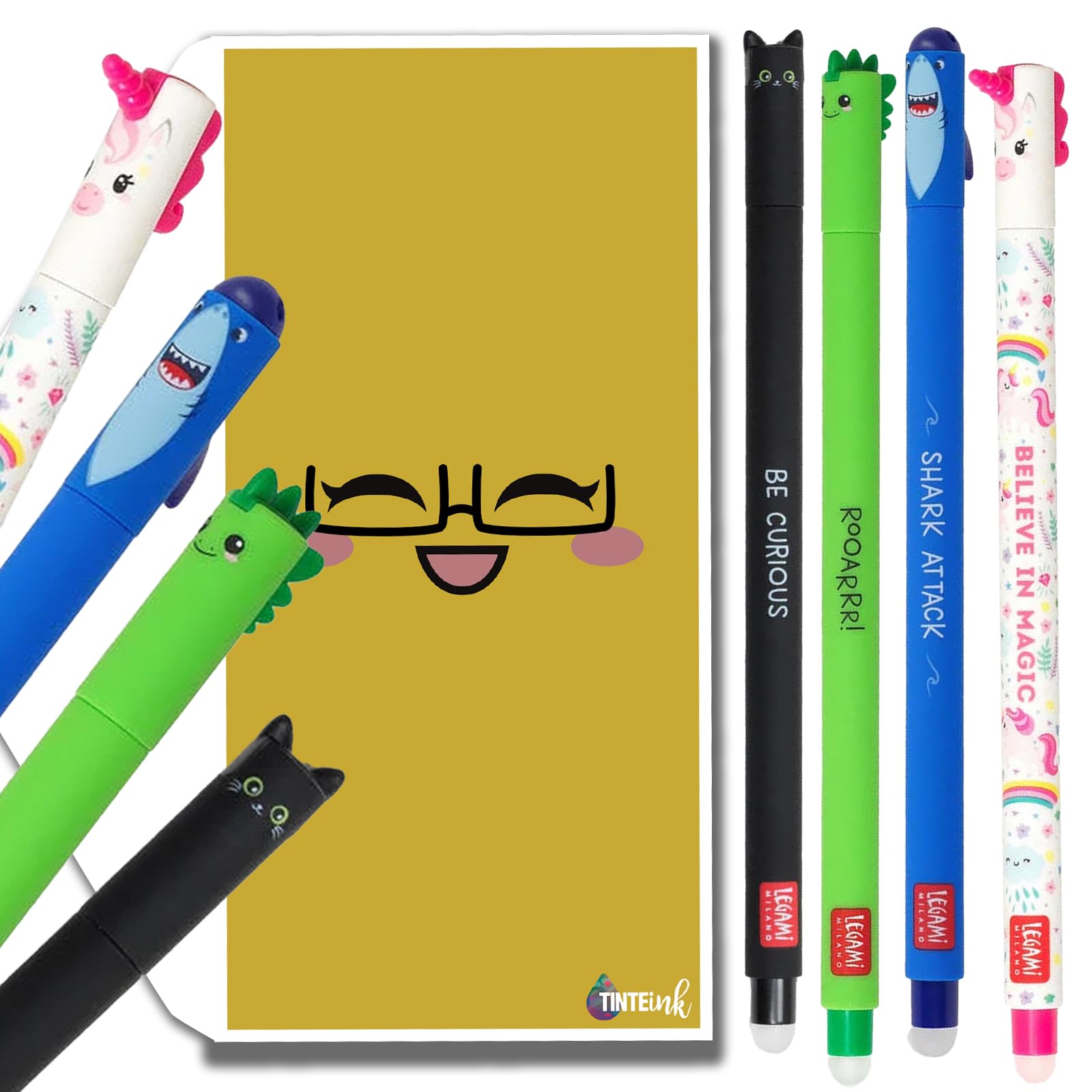 Tinte Ink Legami Erasable Pens Bundle Envelope - (Dreamers Collection (4 Pens)), Multicolor