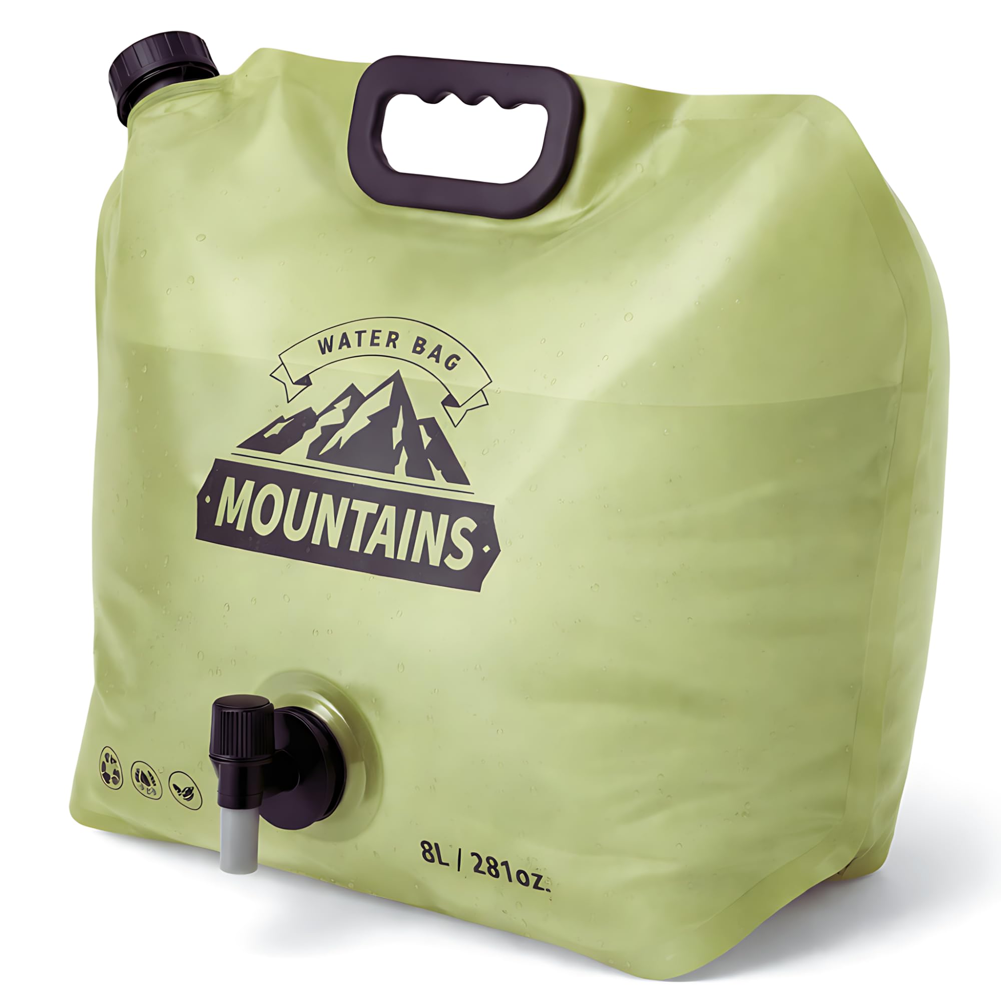 Camping Water Container 2 Gallon Collapsible Water Jug with Spout - Reusable Plastic Flasks Foldable Empty Gallon Jug