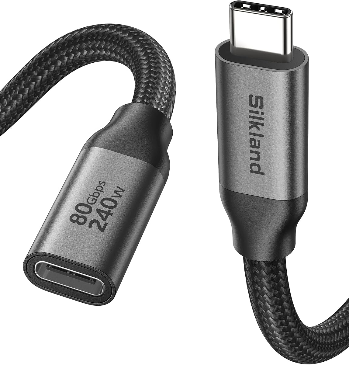 80Gbps USB4 USB C Extension Cable 240W for Thunderbolt 5/4, 3.3FT | Male to Female Extender Cord, 8K@60Hz, 4K@540Hz, USB-C Hub, Dock, Monitor, iPhone 17/16, iPad, MacBook, External SSD, 3.3FT