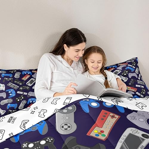 Vista 282 de Juego de ropa de cama de tractor tamaño matrimonial, juego de edredón de camión de equipo, edredón de plumón de excavadora de construcción, juego