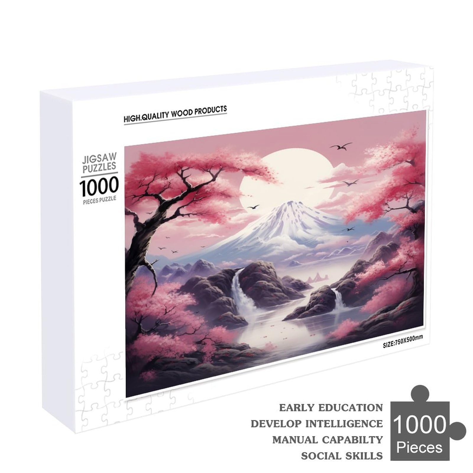 1000 Teile Puzzle Japanische Kirschblüten - 26x38cm Aus Recyclingkarton