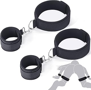 BDSM Wrist-to-Thigh Bondage Restraints Kit, Adult Sex Toys Adjustable & Comfortable Bed Sex Restraints Cuffs for Fetish Bondage Adventures, Adult Sex Furniture Toys for Bedroom Couples Women
