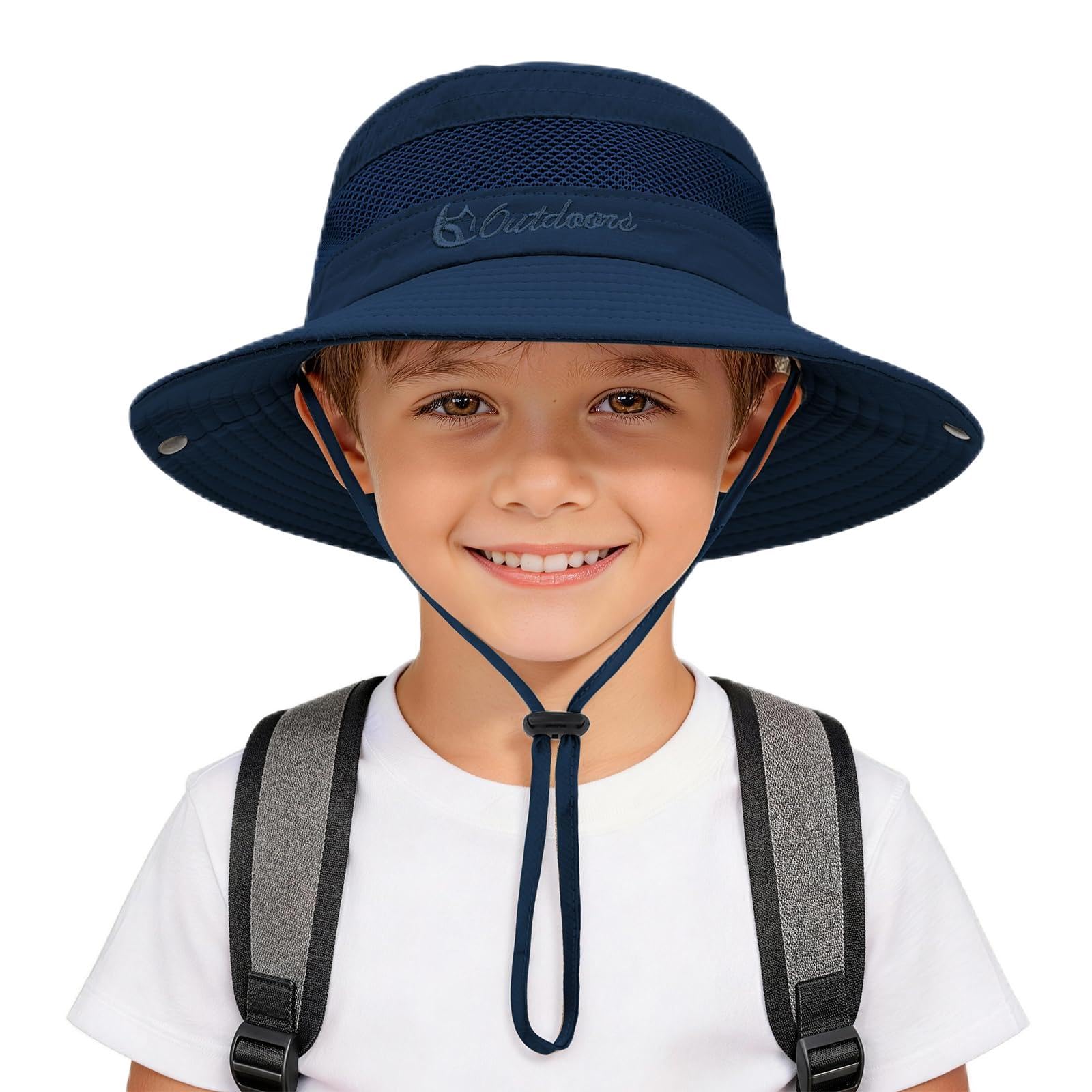 Quick Dry Kids Beach Sun Hat-Dual Adjustable Lightweight Breathable UPF50+ Sun Protection Bucket Hat for Boys Girls Summer