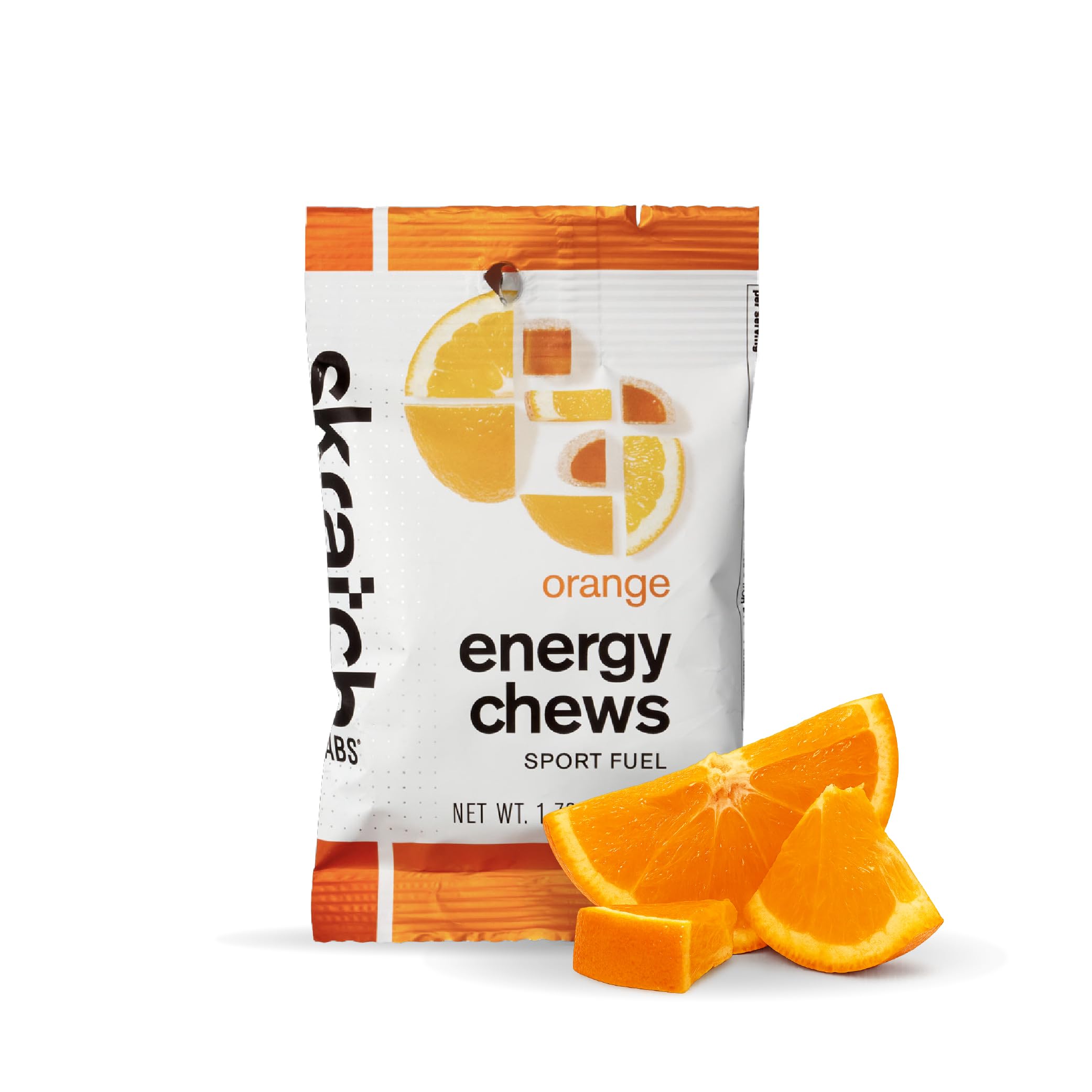 Skratch LabsEnergy Chews | Gummies for Running, Cycling, and Sports Performance | Gel Alternative | Orange (10 Pack) | Gluten Free, Vegan
