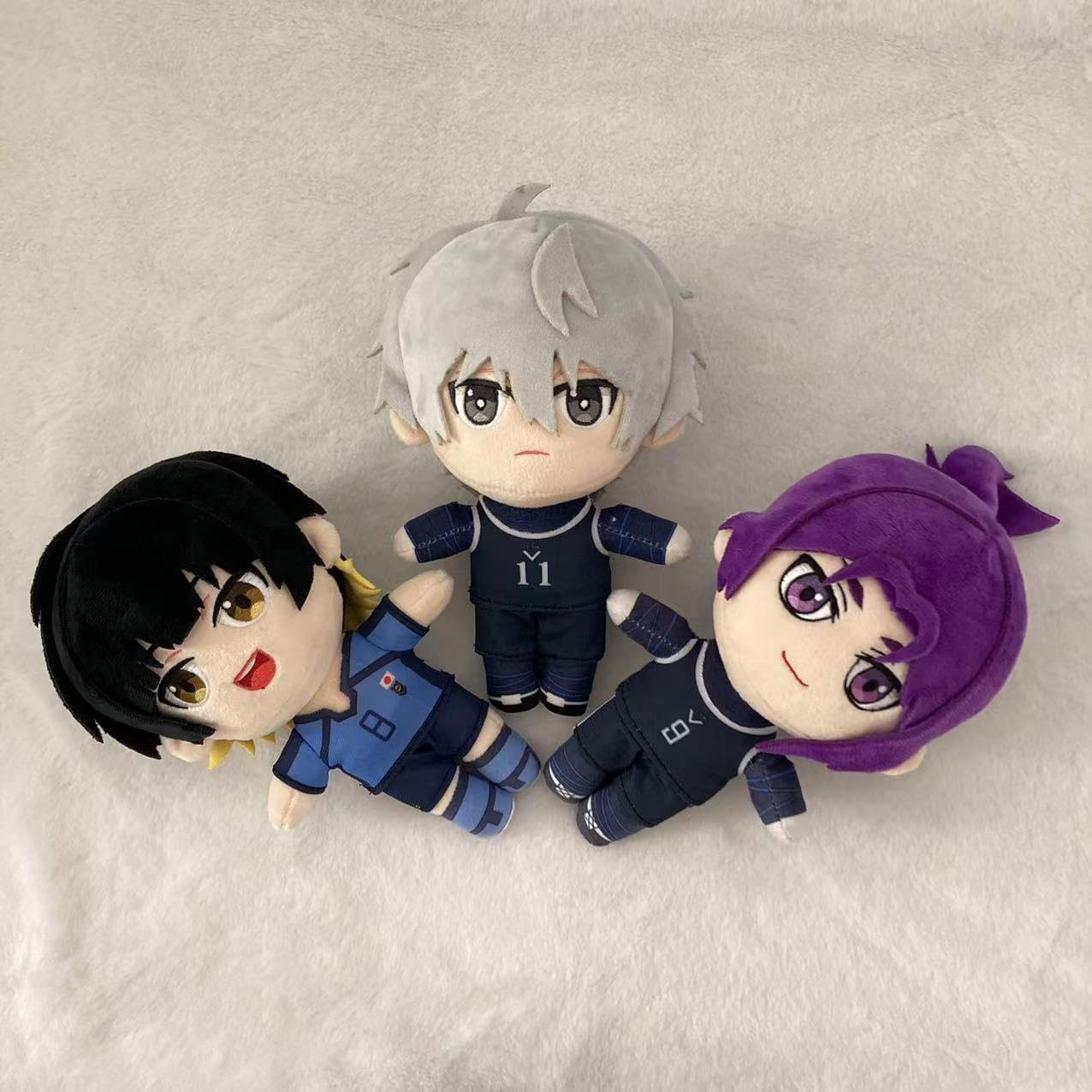 3pcs Anime Seishiro Nagi, BACHIRA and REO Mikage Figure, 9.84 Inch Soft Pillow Home Sofa Decoration