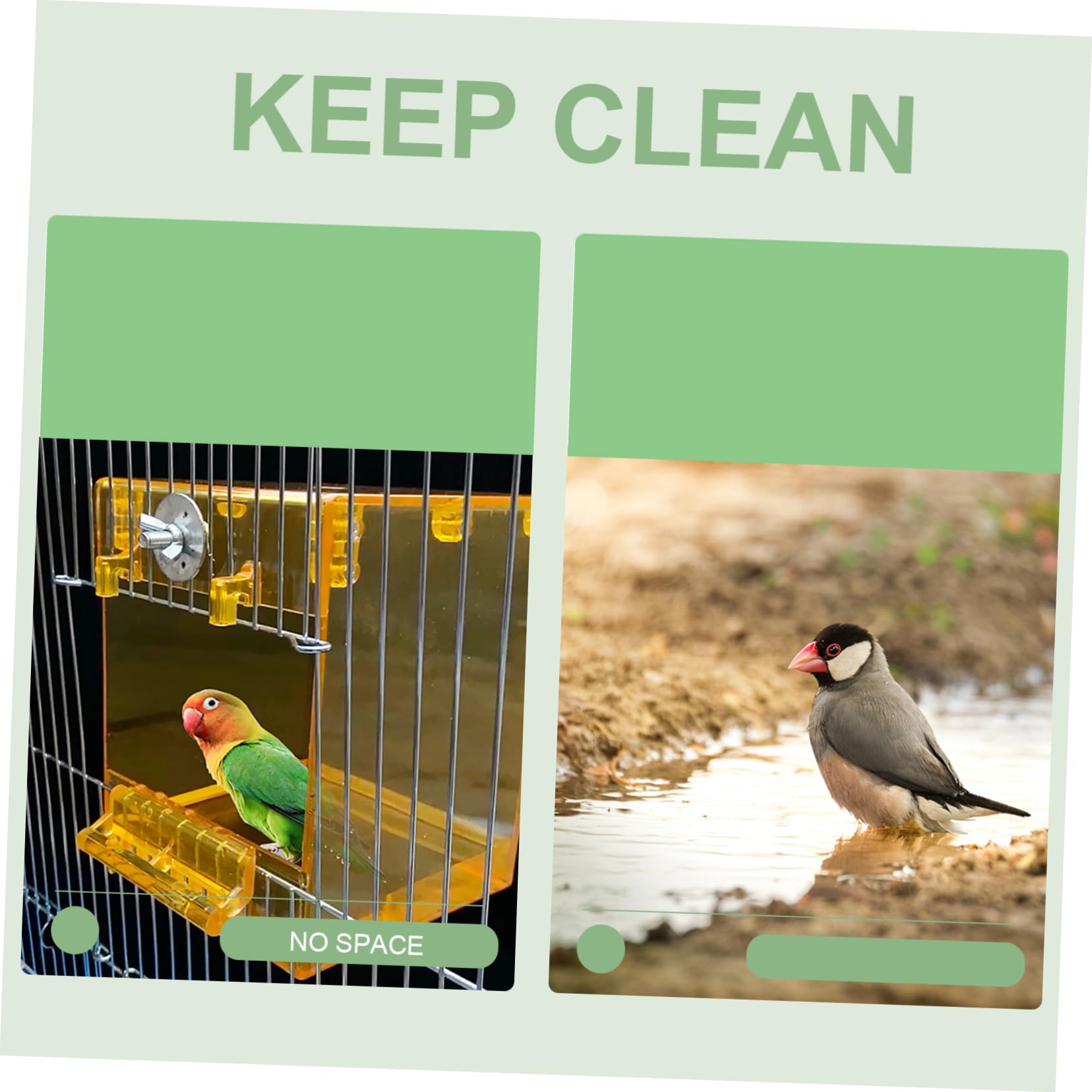 POPETPOP Parrot Bath Box Transparent Hanging Bird Shower Tub for Cage Bathing Accessory for Parakeets and Cockatiels for Cleaning and Relief