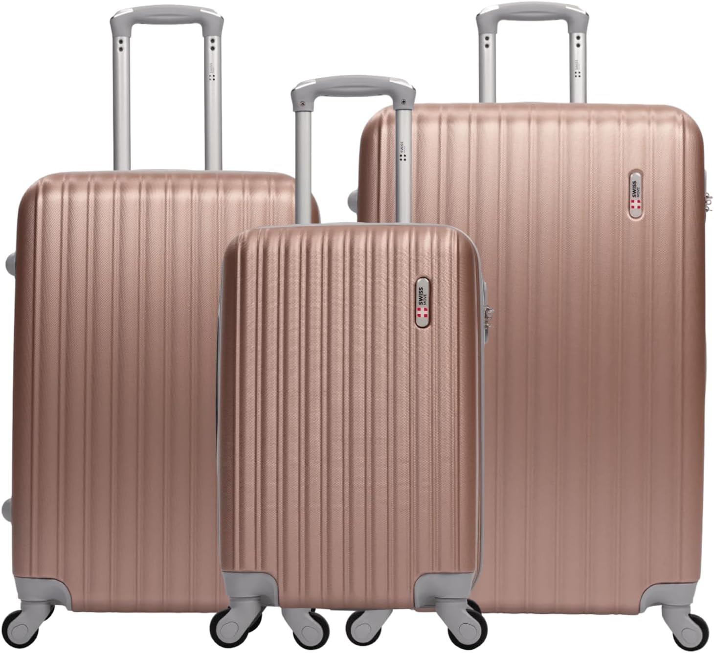 Kit de malas de viagem P/M/G Londres Swiss Move Rose Kit de malas de viagem P/M/G Londres Swiss Move Rose
