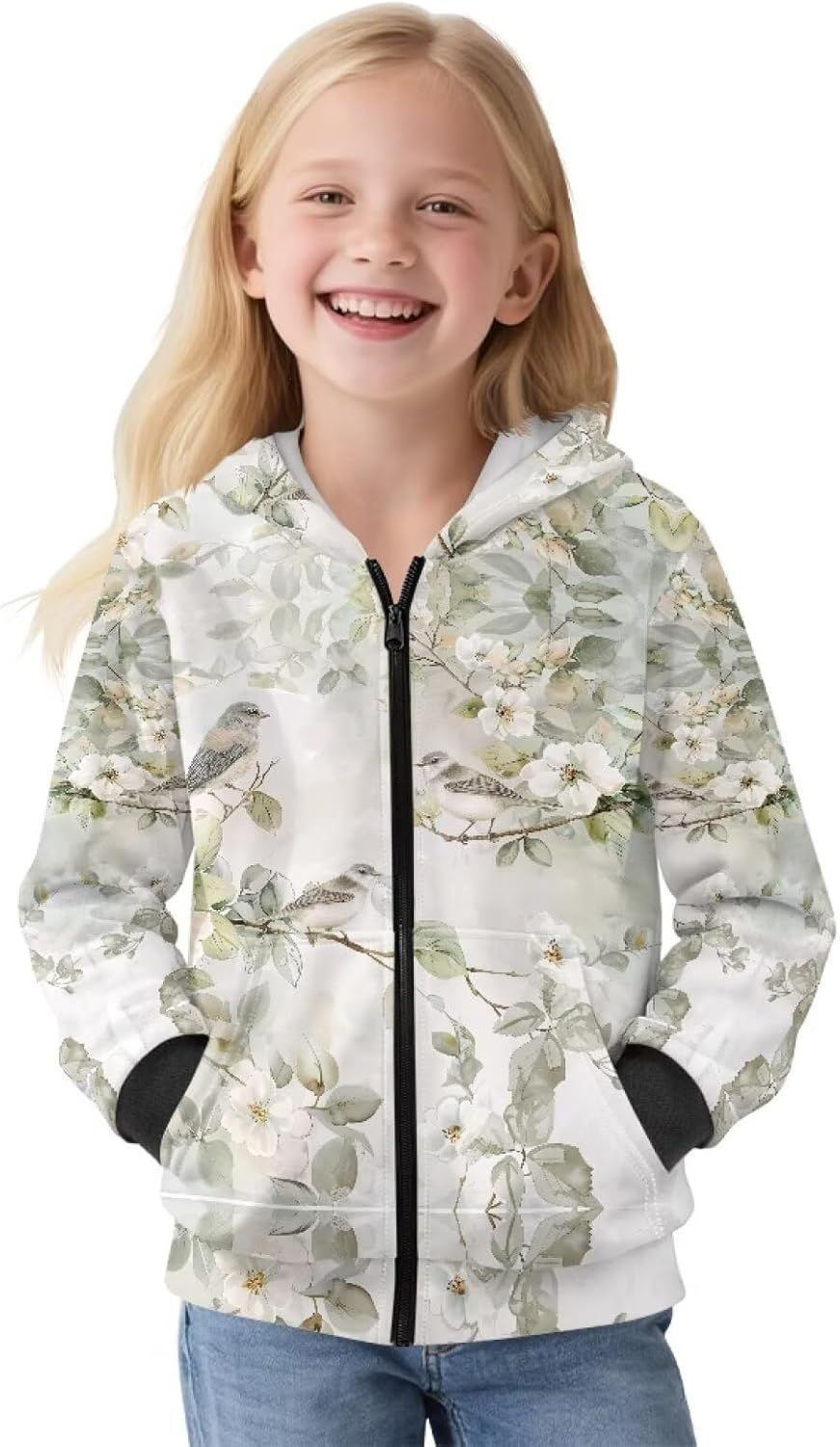 Fleece Hoodies with Pockets for Girls Zip Up Sweatshirt Sports Wear for Playtime