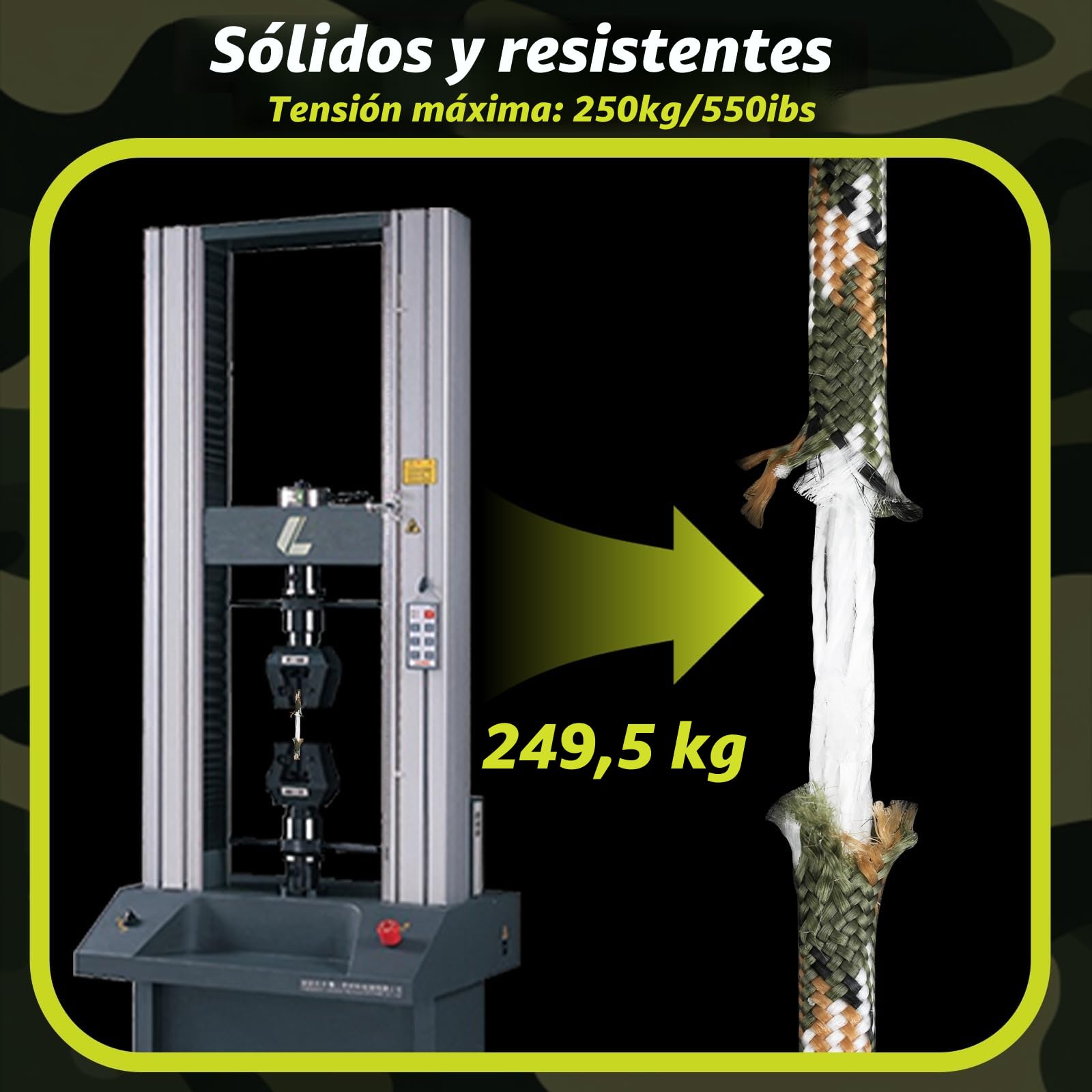 Cuerdas Paracord 10 m 4 mm 7 Hilos Nylon 100% Carga 250 kg Camping Escalada Pulseras
