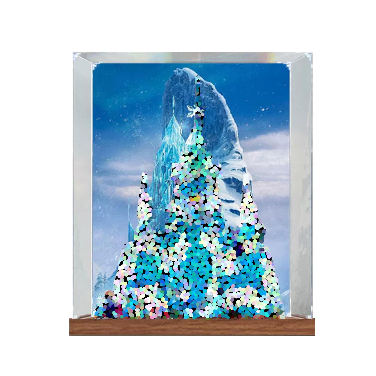Dustproof Clear Acrylic Display Case for Lego 43244 Ice Castle,Box Only (Background)