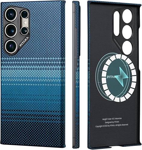 PITAKA Funda para Samsung Galaxy S24 Ultra de 6.8 pulgadas, compatible con MagSafe, delgada y ligera Samsung Galaxy S24 Ultra, hecha de fibra de