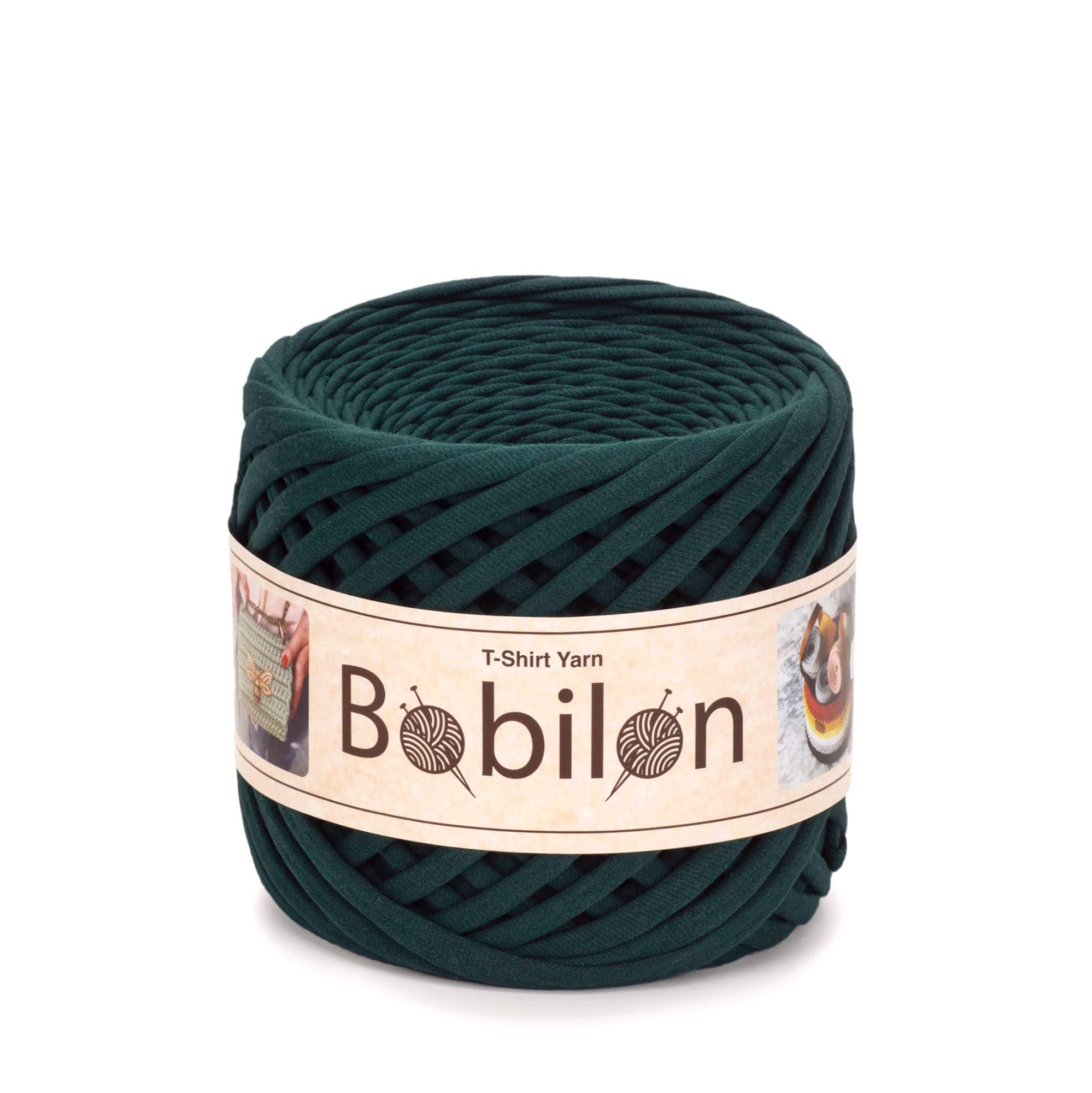 T-Shirt Yarn Fettuccini Zpagetti Ball, 3-5 mm Tshirt Yarn for Crochet Knitting, Mask Ear Ties, T Yarn Organic Cotton, Macrame T-Yarn, Jersey Yarn - Ultramarine Green