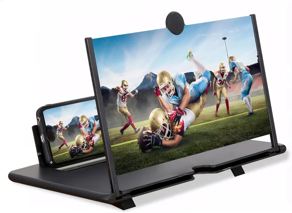 Lupa de tela de celular de 30,5 cm, amplificador HD dobrável, suporte para celular com ângulo ajustável, ampliador universal, filmes, jogos, vídeo,