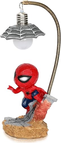 Lámpara de noche de araña para niños, lámparas para niños, lámpara de escritorio de luz roja LED, decoración de habitación de luz blanca de 7