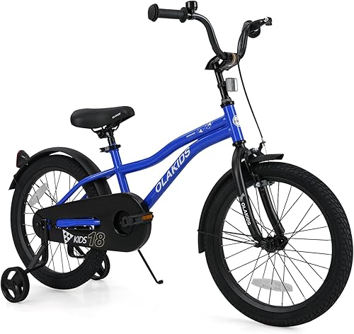 Miniatura 12 de Bicicleta infantil Olakids, de 12, 14, 16 y 18 pulgadas, para bebés y niños pequeños, con ruedas de entrenamiento, campana de seguridad, asiento