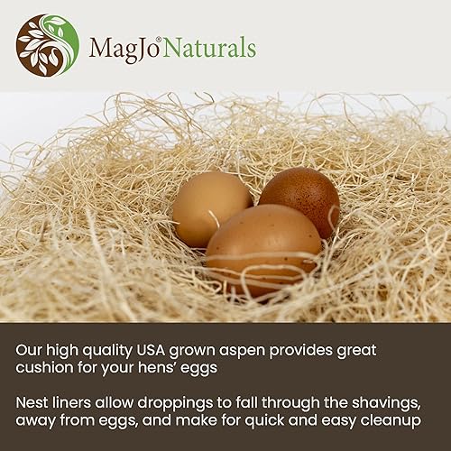 Miniatura 6 de MagJo Naturals Aspen Shaving Nest Liners (paquete de 12) y paquete de hierbas de caja de nido de pollo (1.5 libras)
