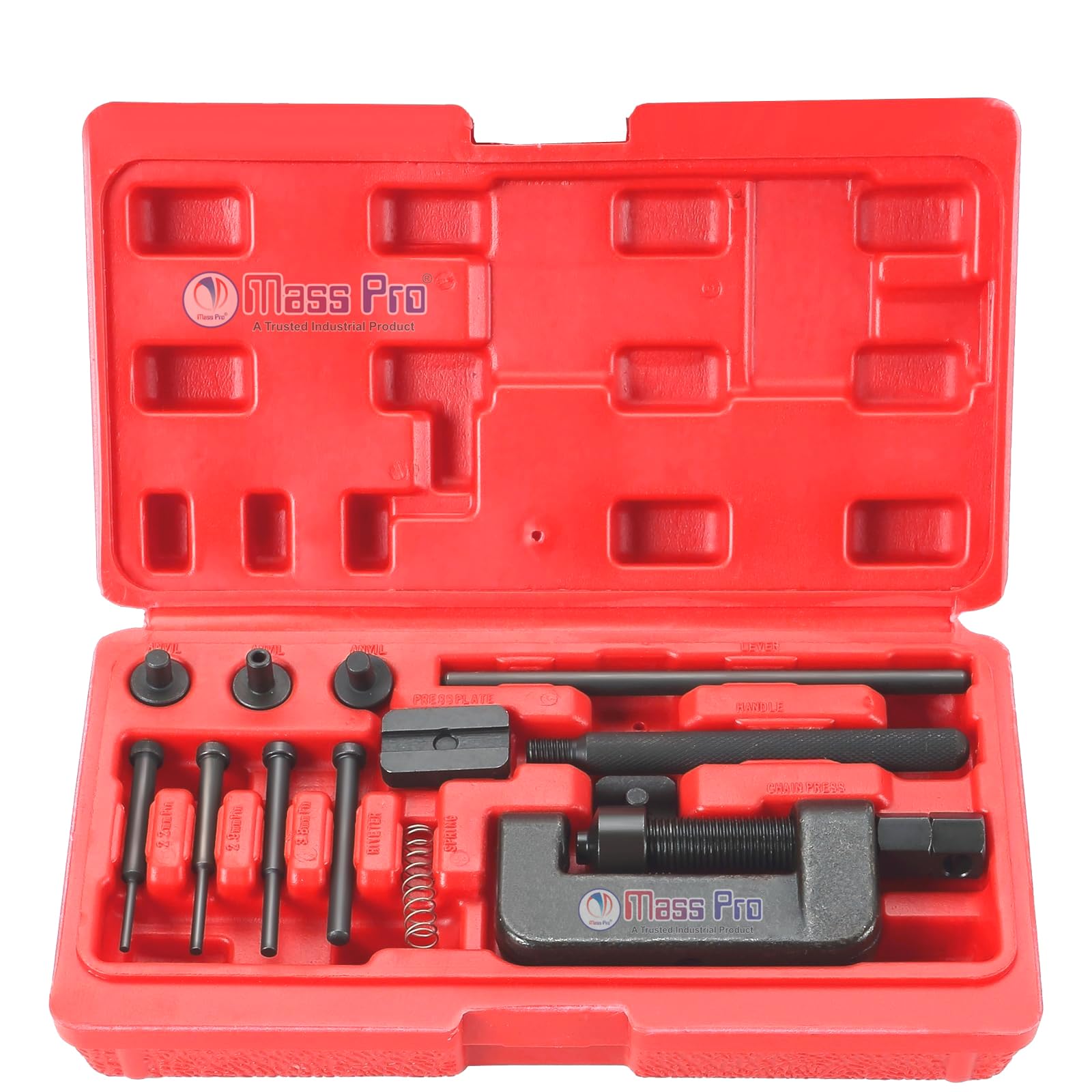 13 Pieces Chain Breaker and Rivet Tool Kit for Motorcycle, ATV, Bike Chain Repair-image-5