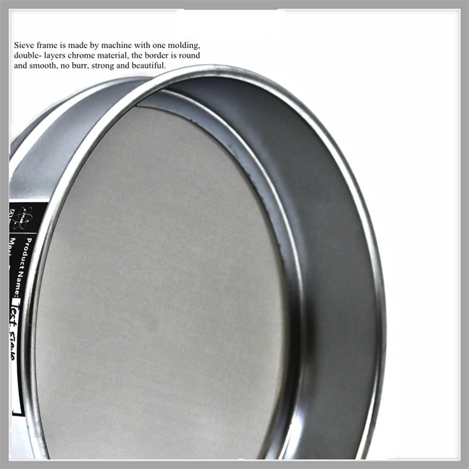 Setaccio for analisi Ispezione for campionamento Setaccio for test di laboratorio standard 304 Rete filtrante SUS Diametro telaio cromato 20 cm 500 Mesh / 0,03 mm