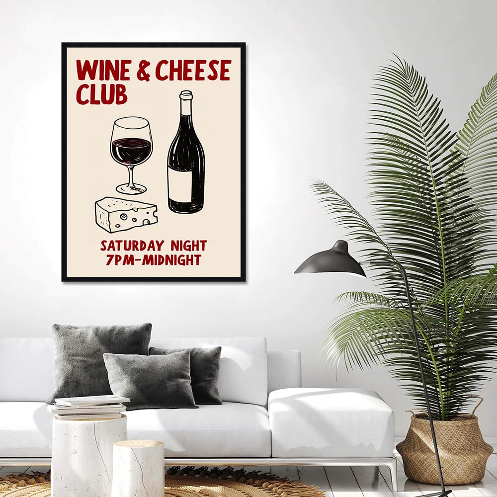 Retro-Lebensmitteldrucke, Spaghetti-Kaffee-Poster, trendige Küche, Wandkunst, Mokkakanne, Kaffee, Pasta-Liebhaber, Wein, Käse für Esszimmer, Bar, Café, Dekor (SKU6, 30 x 45 cm, schwarzer Fotorahmen)