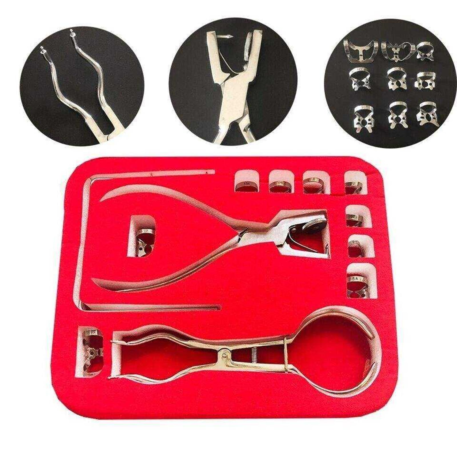 Kit di Diga Dentale Pinza Perforatrice per Diga Dentale Strumento per Barriera Dentale,A