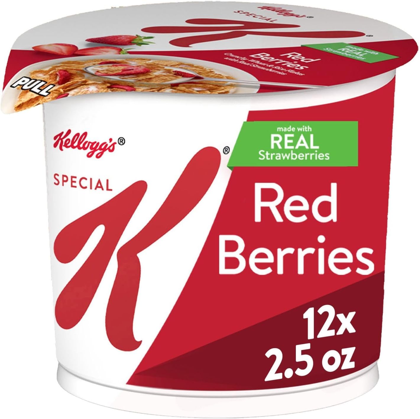 Special K Kellogg's Red Berries Cereal in a Cup Portable Breakfast (2.5oz Cups)- Pack of 12