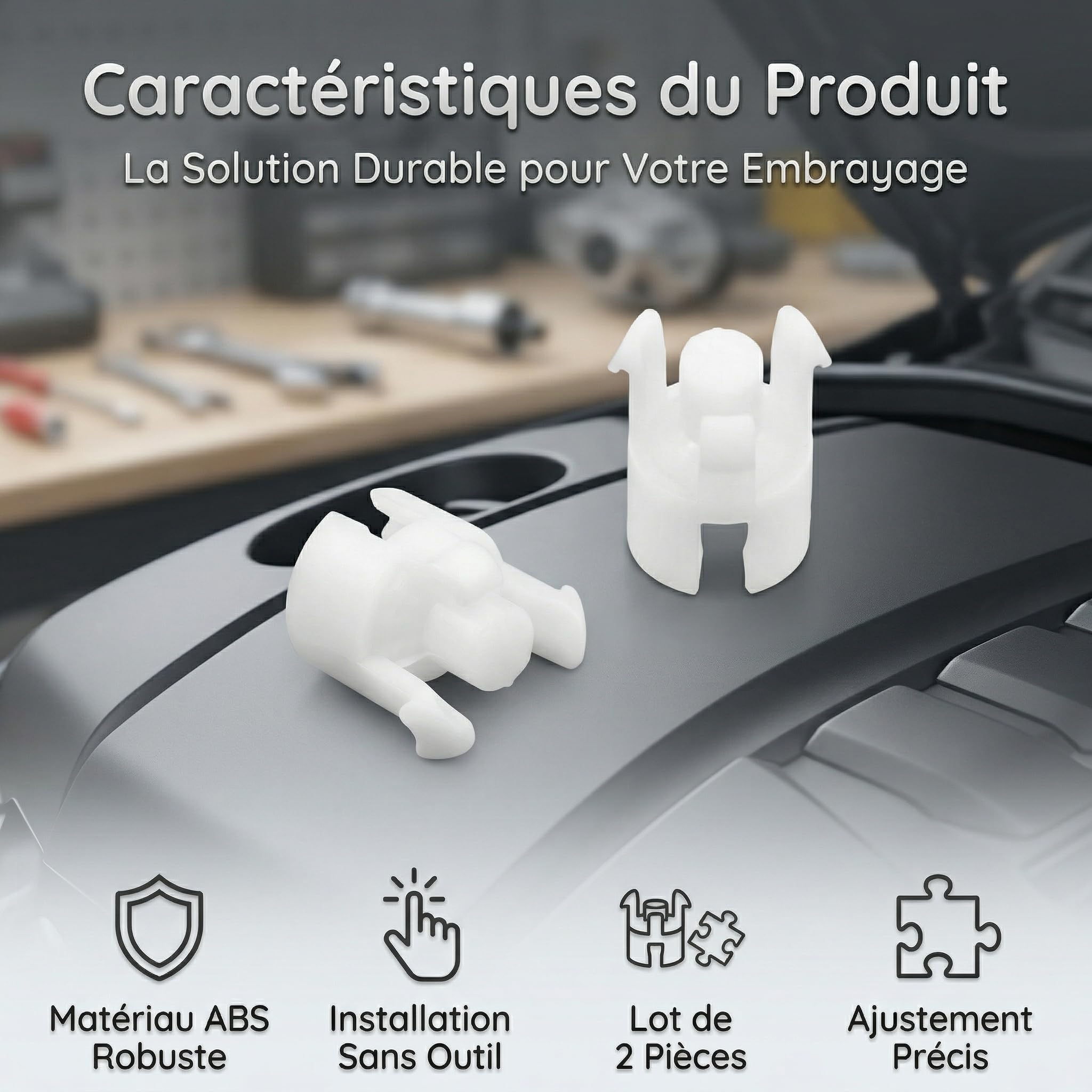 3 Pcs Clips de Boucle de Maître-Cylindre D'embrayage de Voiture 9676534480 | Maître cylindre d'Embrayage avec Clip Compatible avec Citroën C3 C4, Peugeot 301 208 308 307 408