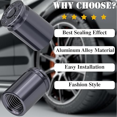 Vista 97 de Tapas de válvula de neumático, aleación de aluminio, anticorrosivas, a prueba de polvo, para automóviles, SUV, camiones, bicicletas, motocicletas