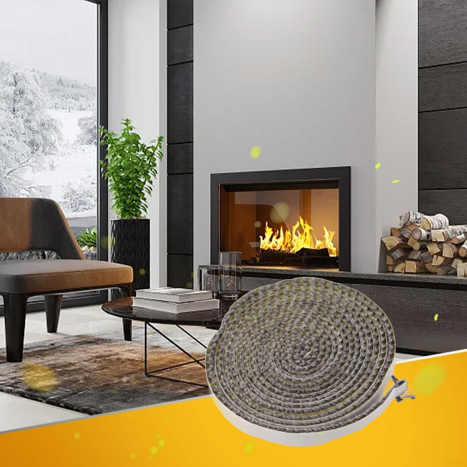 Guarnizione in corda di vetroresina, Guarnizione in corda for stufa a legna in fibra di vetro, 10 mm/15 mm x 3 2 m(10mm)