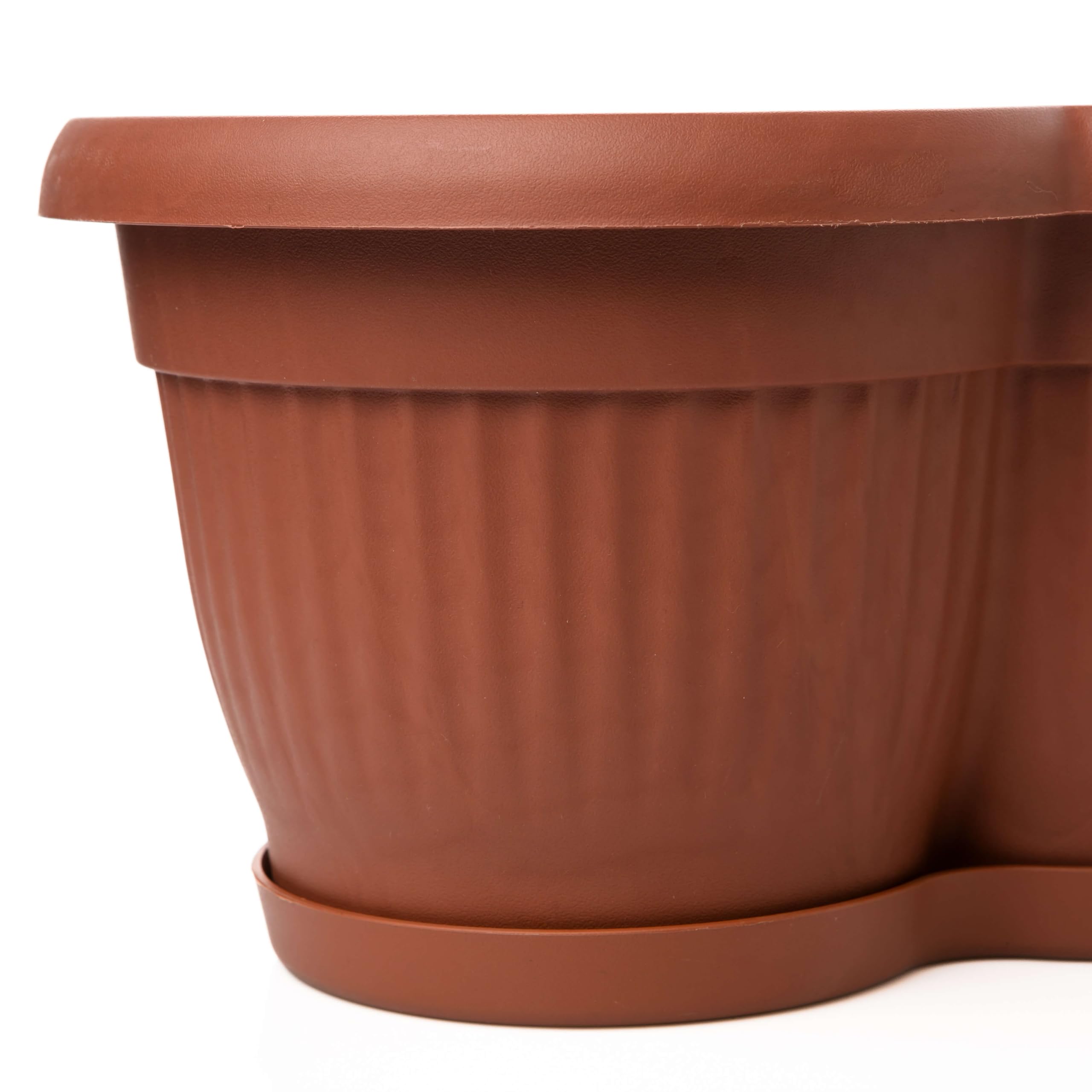 SUSTANIA Lot de 4 jardinières de 80 cm - Terracotta : design ondulé pour jardins de balcon créatifs - Jardinière de balcon fabriquée en UE