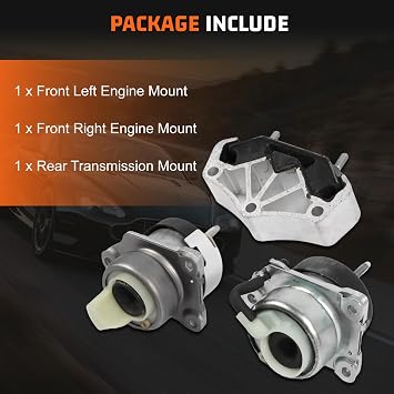 BR3Z7E373A Transmission Mount and FR3Z6038B FR3Z6038A Engine Mounts Set Compatible with Ford Mustang 2.3T 2015-2022 Replace for FR3Z6038E FR3Z6038F