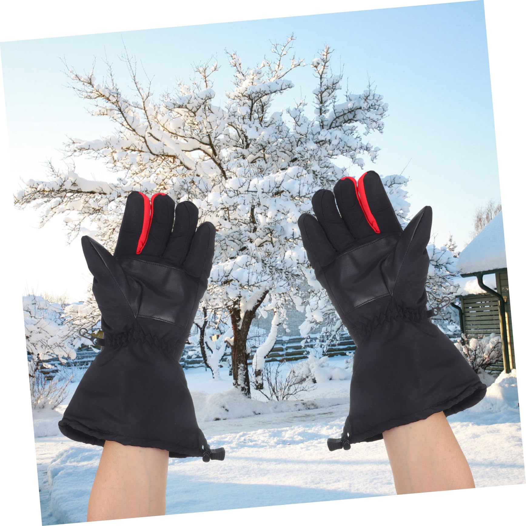 Toyvian Guantes de Esquí Calefactables Térmicos para Hombre y Mujer Cortavientos y Resistentes al Agua para Deportes de Invierno como Esquí y Snowboard Control de Temperatura de Tres