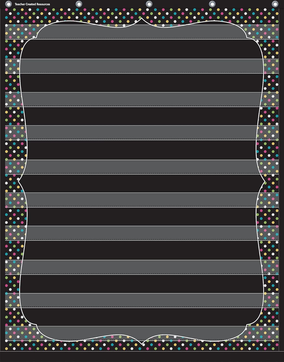 Teacher Created Resources Chalkboard Brights 10 Pocket Chart (20746), Black, 34inx44in
