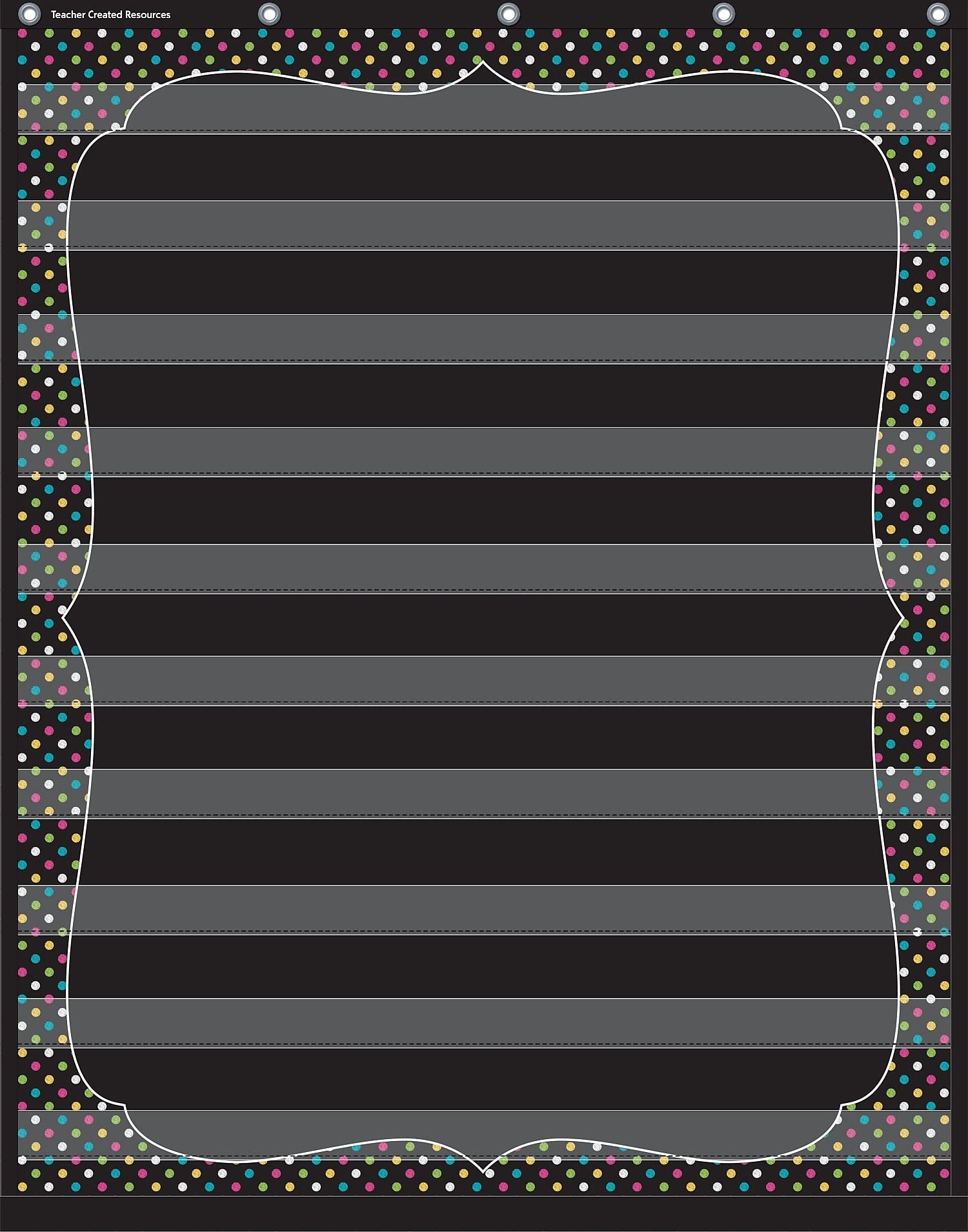 Teacher Created Resources Chalkboard Brights 10 Pocket Chart (20746), Black, 34inx44in